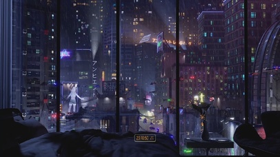 赛博朋克雨天科幻都市