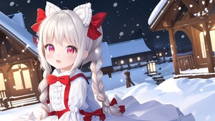 可爱白发蝴蝶少女