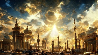 4K唯美治愈梦幻天空城市夜景