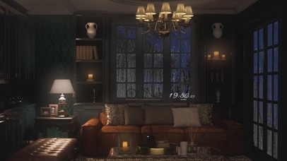 雨天舒适的客厅房间