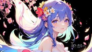 花朵紫发女神