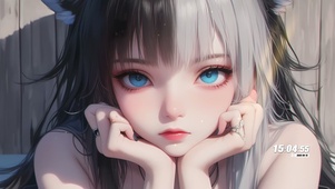 黑白发少女