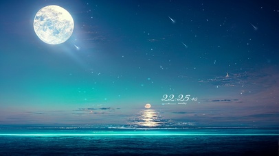 4k 治愈唯美海上星空明月