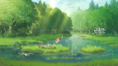 治愈森林小溪鲤鱼