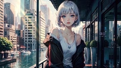 4K清纯时尚少女插画