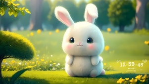 春天草地兔兔