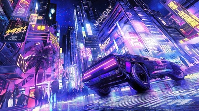 4k 赛博朋克都市赛车