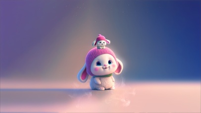 可爱兔子 4K 萌萌的