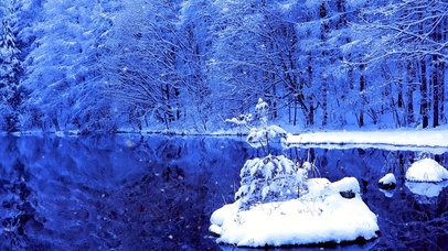 4k治愈银装素裹雪景