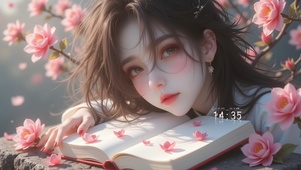 唯美鲜花女孩