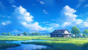 4K唯美春天乡村田野美景