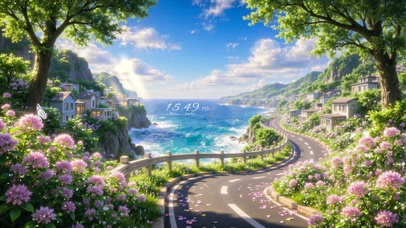 小清新护眼海边公路