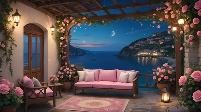 海边玫瑰小屋阳台