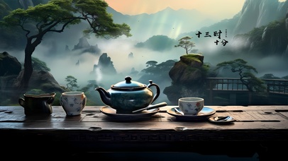 山间浓雾破晓时