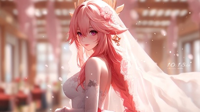 白色婚纱可爱女孩