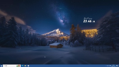 风景主题 北极星空雪夜