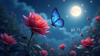 月夜浪漫红玫瑰