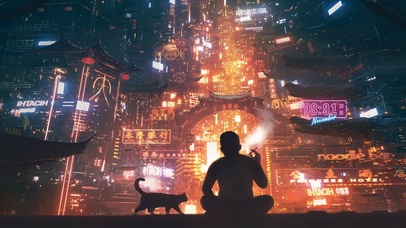 4k赛博朋克城市