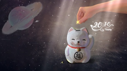 唯美星星招财猫