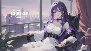 紫发美少女