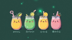 可爱吉祥果饮护眼壁纸