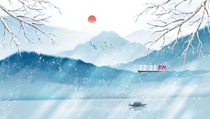 湖光倒影浸山青