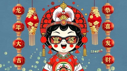 富婆龙年发财大吉福多多