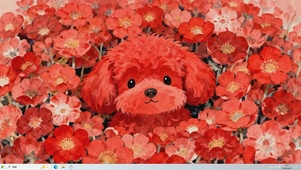 鲜花中萌宠狗桌面主题