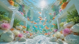 梦幻水下鱼群