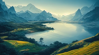 4K唯美治愈水墨山川河流