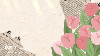 文艺油画 浪漫复古郁金香