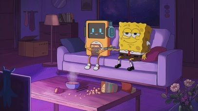 可爱看电影海绵宝宝