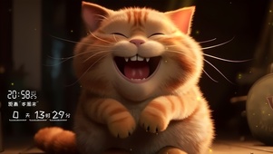 可爱微笑橘猫