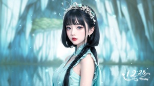 4K青绿色系少女