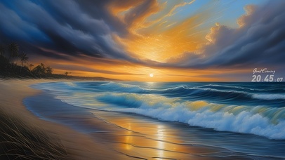 【4K】黄昏海浪