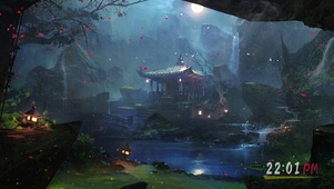 古亭月色映荷塘，琵琶声韵花满天