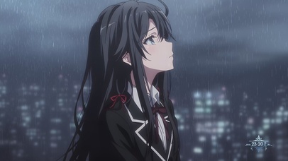 二次元甜美雨中女孩