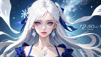 冰雪星空清纯美女