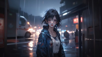 雨夜独行