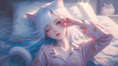 睡意朦胧的女孩