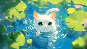 荷塘 猫咪