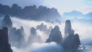 峭峰云雾