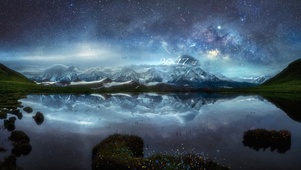 幽冥雪山星空