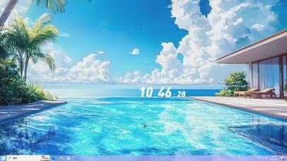 护眼海景AI风景-桌面主题