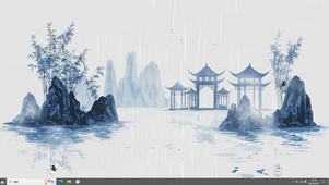 水墨AI清新插画-桌面主题