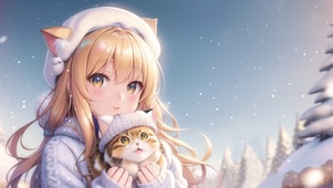 The cat in snow