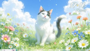 草地中的猫咪