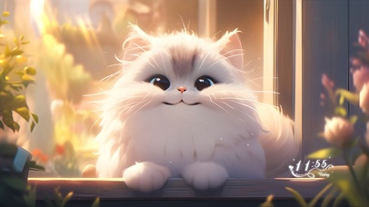 呆萌的阳台猫咪