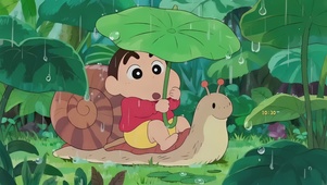 可爱小新骑蜗牛