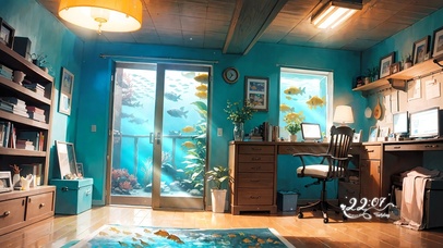 4K唯美治愈深海房间